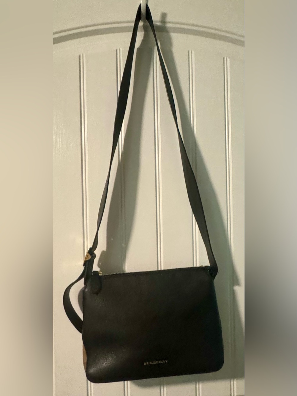 Burberry Black Leather Crossbody Shoulder Bag